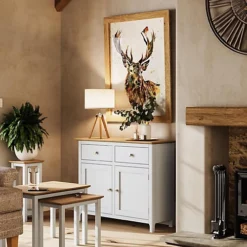 2 Door 2 Drawer Solid Oak Sideboard Ready Assembled Linen - Taberno 8 2 Door 2 Drawer Solid Oak Sideboard Ready Assembled Linen - Taberno -Furniture Store 2 door 2 drawer solid oak sideboard ready assembled linen taberno5056413115430 04c MP