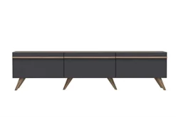 Amsterdam TV Unit Stand Bench - Walnut & Anthracite -Furniture Store amsterdam tv unit stand bench walnut anthracite8682081568857 03c MP
