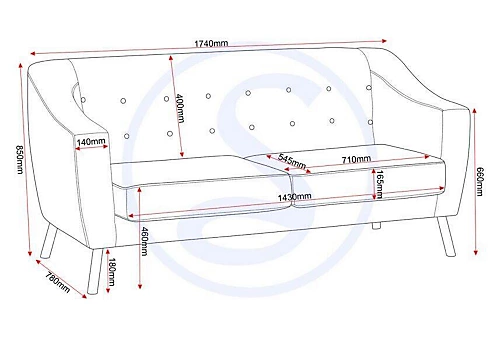 Ashley 3 Seater Sofa Upholstered In Grey Fabric 2 Man Del 4 Ashley 3 Seater Sofa Upholstered In Grey Fabric 2 Man Del - Image 2