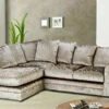 Bella Crushed Velvet Left Hand Facing Corner Sofa Champagne