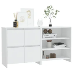 Berkfield 2 Piece Sideboard White Engineered Wood -Furniture Store berkfield 2 piece sideboard white engineered wood7720276903797 03c MP