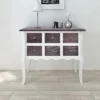 Berkfield Console Cabinet 6 Drawers Brown And White Wood -Furniture Store berkfield console cabinet 6 drawers brown and white wood7717475746642 01c MP