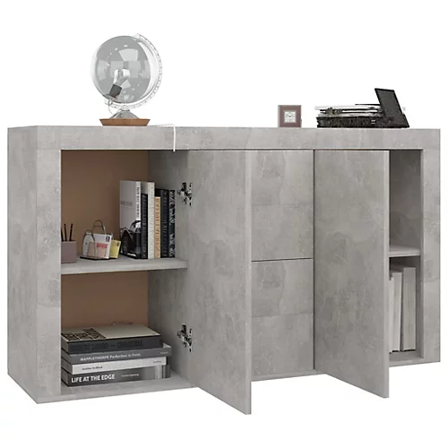 Berkfield Sideboard Concrete Grey 120x36x69 Cm Engineered Wood 6 Berkfield Sideboard Concrete Grey 120x36x69 Cm Engineered Wood - Image 4