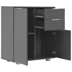 Berkfield Sideboard High Gloss Grey 71x35x76 Cm Engineered Wood -Furniture Store berkfield sideboard high gloss grey 71x35x76 cm engineered wood7719773592572 04c MP