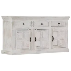 Berkfield Sideboard White 140x40x74 Cm Solid Mango Wood