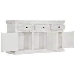 Berkfield Sideboard White 140x40x74 Cm Solid Mango Wood -Furniture Store berkfield sideboard white 140x40x74 cm solid mango wood7719773571522 03c MP
