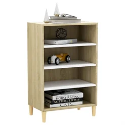 Berkfield Sideboard White And Sonoma Oak 57x35x90 Cm Engineered Wood -Furniture Store berkfield sideboard white and sonoma oak 57x35x90 cm engineered wood7720276359357 03c MP