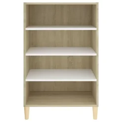 Berkfield Sideboard White And Sonoma Oak 57x35x90 Cm Engineered Wood -Furniture Store berkfield sideboard white and sonoma oak 57x35x90 cm engineered wood7720276359357 04c MP