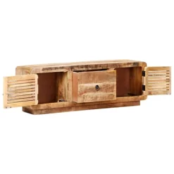 Berkfield TV Cabinet 120x30x40 Cm Rough Mango Wood -Furniture Store berkfield tv cabinet 120x30x40 cm rough mango wood7720276070055 02c MP
