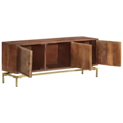 Berkfield TV Cabinet 120x30x46 Cm Solid Mango Wood -Furniture Store berkfield tv cabinet 120x30x46 cm solid mango wood7720276009130 03c MP