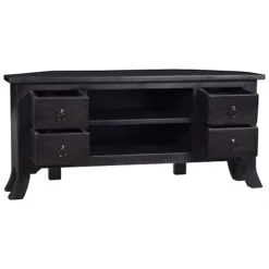 Berkfield TV Cabinet Light Black Coffee 100x40x45 Cm Solid Wood Mahogany -Furniture Store berkfield tv cabinet light black coffee 100x40x45 cm solid wood mahogany7720276647027 02c MP