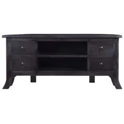 Berkfield TV Cabinet Light Black Coffee 100x40x45 Cm Solid Wood Mahogany -Furniture Store berkfield tv cabinet light black coffee 100x40x45 cm solid wood mahogany7720276647027 04c MP