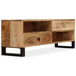 Berkfield TV Cabinet Solid Mango Wood 120x30x40 Cm -Furniture Store berkfield tv cabinet solid mango wood 120x30x40 cm6717475570744 02c MP