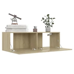 Berkfield TV Cabinet Sonoma Oak 100x30x30 Cm Engineered Wood -Furniture Store berkfield tv cabinet sonoma oak 100x30x30 cm engineered wood6719773914657 04c MP