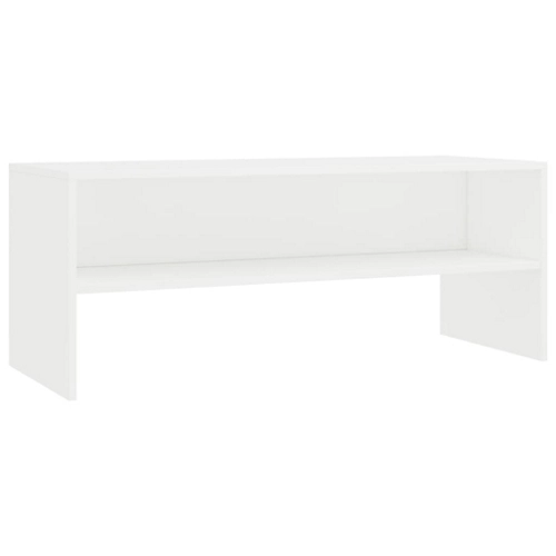 Berkfield TV Cabinet White 100x40x40 Cm Engineered Wood 4 Berkfield TV Cabinet White 100x40x40 Cm Engineered Wood - Image 2