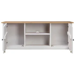 Berkfield TV Cabinet White 120x40x50 Cm Solid Pine Wood Panama Range -Furniture Store berkfield tv cabinet white 120x40x50 cm solid pine wood panama range7719773672419 03c MP