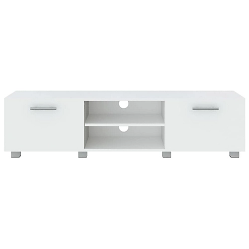 Berkfield TV Cabinet White 140x40x35 Cm Engineered Wood 5 Berkfield TV Cabinet White 140x40x35 Cm Engineered Wood - Image 3