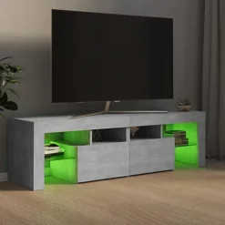 Berkfield TV Cabinet With LED Lights Concrete Grey 140x36.5x40 Cm -Furniture Store berkfield tv cabinet with led lights concrete grey 140x36 5x40 cm7720276217777 04c MP