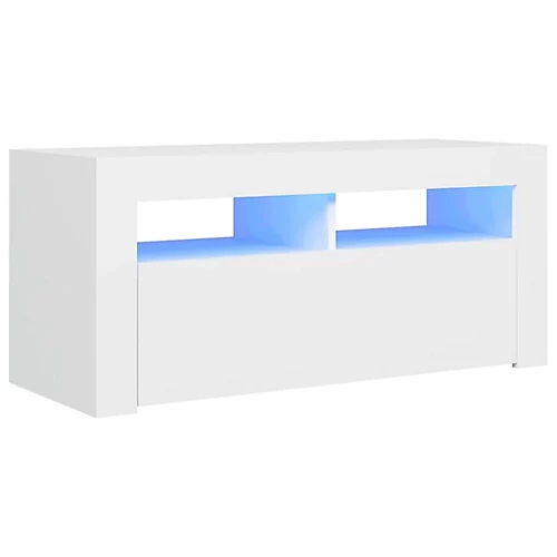 Berkfield TV Cabinet With LED Lights White 90x35x40 Cm 4 Berkfield TV Cabinet With LED Lights White 90x35x40 Cm - Image 2