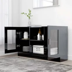 Berkfield Vitrine Cabinet High Gloss Black 120x30.5x70 Cm Engineered Wood 8 Berkfield Vitrine Cabinet High Gloss Black 120x30.5x70 Cm Engineered Wood -Furniture Store berkfield vitrine cabinet high gloss black 120x30 5x70 cm engineered wood7720276134757 03c MP