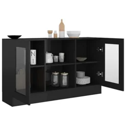 Berkfield Vitrine Cabinet High Gloss Black 120x30.5x70 Cm Engineered Wood 9 Berkfield Vitrine Cabinet High Gloss Black 120x30.5x70 Cm Engineered Wood -Furniture Store berkfield vitrine cabinet high gloss black 120x30 5x70 cm engineered wood7720276134757 04c MP