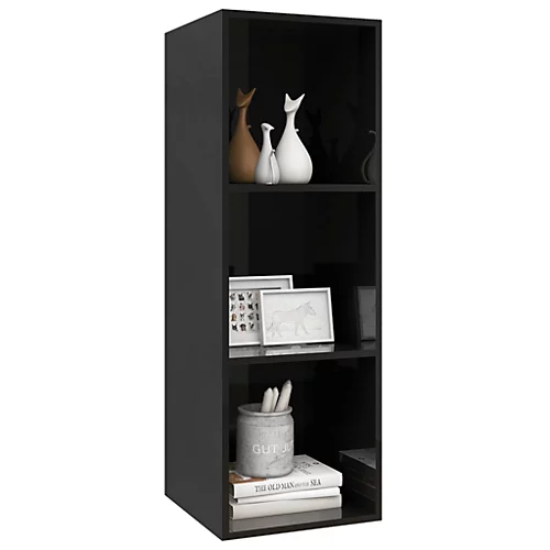 Berkfield Wall-mounted TV Cabinet High Gloss Black 37x37x107 Cm Engineered Wood 5 Berkfield Wall-mounted TV Cabinet High Gloss Black 37x37x107 Cm Engineered Wood - Image 3