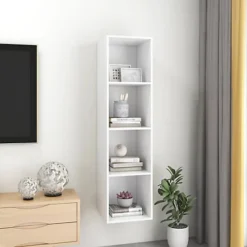 Berkfield Wall-mounted TV Cabinet White 37x37x142.5 Cm Engineered Wood -Furniture Store berkfield wall mounted tv cabinet white 37x37x142 5 cm engineered wood7720276353974 04c MP