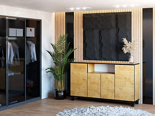 Best4D Cabinet Storage Dresser 140x80x35cm With Oak Lancelot Front - Body Colour Oak Lancelot 4 Best4D Cabinet Storage Dresser 140x80x35cm With Oak Lancelot Front - Body Colour Oak Lancelot - Image 2