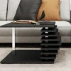 Black Coffee Table For Living Room 60cm Square Tired Storage Chrome Leg TOKYO -Furniture Store black coffee table for living room 60cm square tired storage chrome leg tokyo5060958041024 01c MP