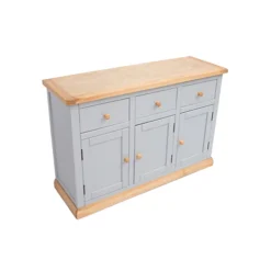 Bomporto Light Grey 3 Drawer 3 Door Sideboard Wood Knob -Furniture Store bomporto light grey 3 drawer 3 door sideboard wood knob5060742755151 03c MP