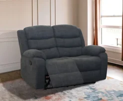 BOSTON MANUAL FABRIC RECLINER SOFA GREY