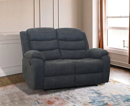 BOSTON MANUAL FABRIC RECLINER SOFA GREY 4 BOSTON MANUAL FABRIC RECLINER SOFA GREY - Image 2