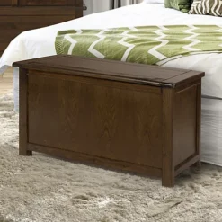 Boston Ottoman , Rich Dark Brown Lacquer Finish