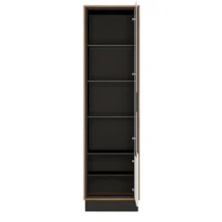 Brolo Tall Glazed Display Cabinet (RH) With The Walnut And Dark Panel Finish -Furniture Store brolo tall glazed display cabinet rh with the walnut and dark panel finish5900355059546 03c MP
