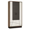 Brolo Tall Wide Glazed Display Cabinet With The Walnut And Dark Panel Finish -Furniture Store brolo tall wide glazed display cabinet with the walnut and dark panel finish5900355059553 01c MP
