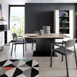 Brolo Tall Wide Glazed Display Cabinet With The Walnut And Dark Panel Finish -Furniture Store brolo tall wide glazed display cabinet with the walnut and dark panel finish5900355059553 04c MP