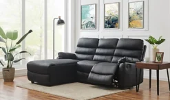 Carter Corner 3 Seater Faux Leather Sofa Recliner With Chaise Right Hand Side Chaise