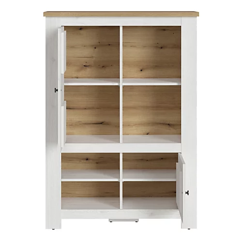 Celesto 2 Door 4 Shelves Cabinet In White And Oak 4 Celesto 2 Door 4 Shelves Cabinet In White And Oak - Image 2