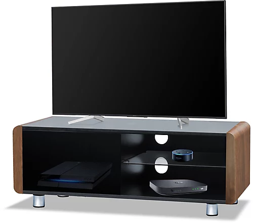Centurion Supports Amalfi Gloss Black With Walnut Sides Beam-Thru Remote Friendly Up To 55inch Flat Screen TV Cabinet 5 Centurion Supports Amalfi Gloss Black With Walnut Sides Beam-Thru Remote Friendly Up To 55inch Flat Screen TV Cabinet - Image 3