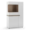 Chelsea Low Display Cabinet 85cm Wide In White With Oak Trim -Furniture Store chelsea low display cabinet 85cm wide in white with oak trim5900355028849 01c MP