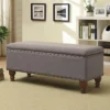 Chelsea Storage Ottoman Bench - Grey/Brass Upholstered With Flip Lid. -Furniture Store chelsea storage ottoman bench grey brass upholstered with flip lid 5039373093994 01c MP