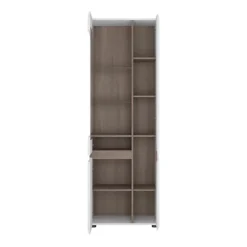Chelsea Tall Glazed Narrow Display Unit (RHD) In White With Oak Trim -Furniture Store chelsea tall glazed narrow display unit rhd in white with oak trim5900355028771 03c MP