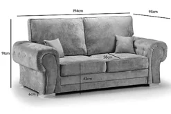 Chingford 3 Seater Sofa Chenille Fabric Grey -Furniture Store chingford 3 seater sofa chenille fabric grey7427285314951 02c MP