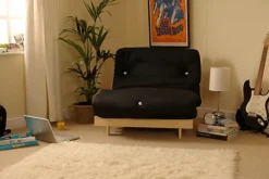 Comfy Living 2ft6 Luxury Futon Set In Black