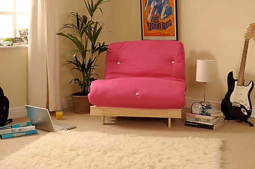 Comfy Living 2ft6 Luxury Futon Set In Pink 3 Comfy Living 2ft6 Luxury Futon Set In Pink