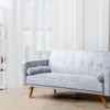 Comfy Living Miami Crushed Velvet Sofa Bed In Silver