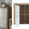 Compact Storage Sideboard 4 Door Cabinet Cupboard White Gloss Oak Effect Balder -Furniture Store compact storage sideboard 4 door cabinet cupboard white gloss oak effect balder5900211773531 01c MP