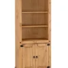 Corona 2 Door Display Unit Bookcase Wax Pine With 3 Shelves -Furniture Store corona 2 door display unit bookcase wax pine with 3 shelves5056065605112 01c MP