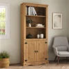 Corona Bookcase 2 Door Display Cabinet Solid Mexican Pine Large -Furniture Store corona bookcase 2 door display cabinet solid mexican pine large5060745810314 01c MP