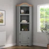 Corona Grey Corner Display Unit Bookcase Pine Cupboard 3 Book Shelves -Furniture Store corona grey corner display unit bookcase pine cupboard 3 book shelves5060745810154 01c MP